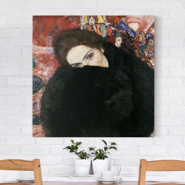 Riproduzioni su tela Gustav Klimt - Signora con la muffola