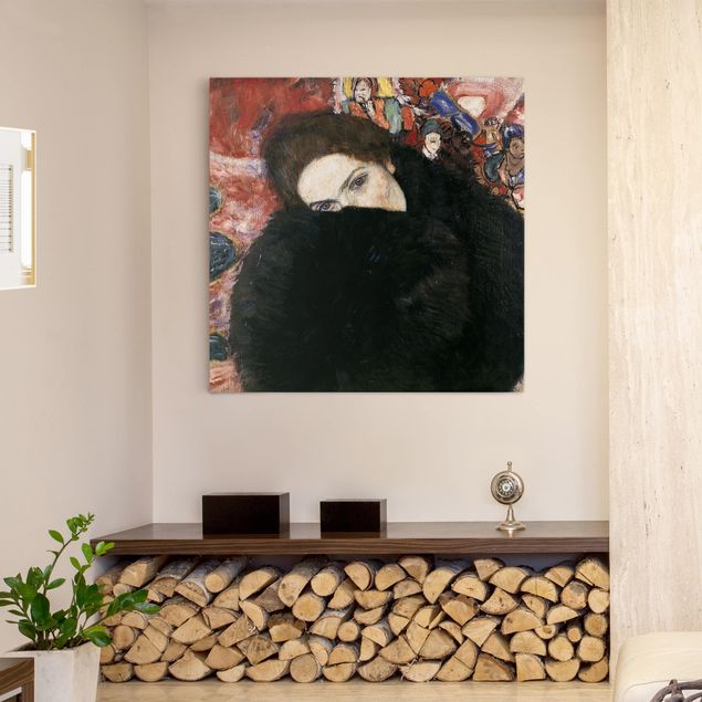 Quadri moderni per soggiorno Gustav Klimt - Signora con la muffola