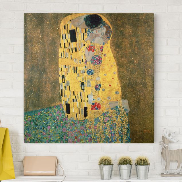 Riproduzioni su tela quadri famosi Gustav Klimt - Il bacio