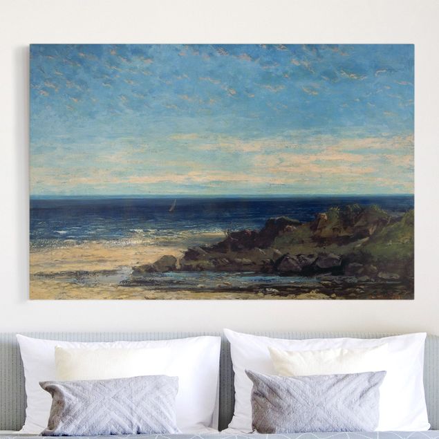 Stampe su tela paesaggio Gustave Courbet - Il mare - Mare blu, cielo blu