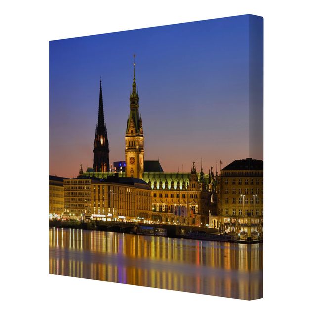 Stampa su tela - Hamburg Panoramico - Quadrato 1:1
