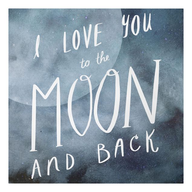 Stampa su tela - Amore celeste - Luna - Quadrato 1:1