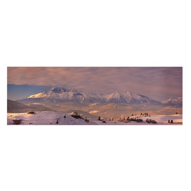 Stampa su tela - Alte Tatras al Mattino - Panoramico