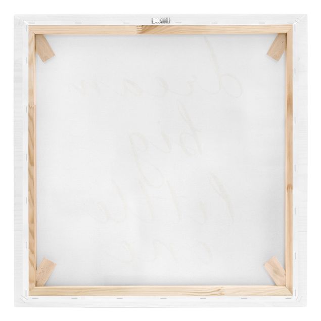 Stampa su tela - Wooden Wall White - Dream Big - Quadrato 1:1
