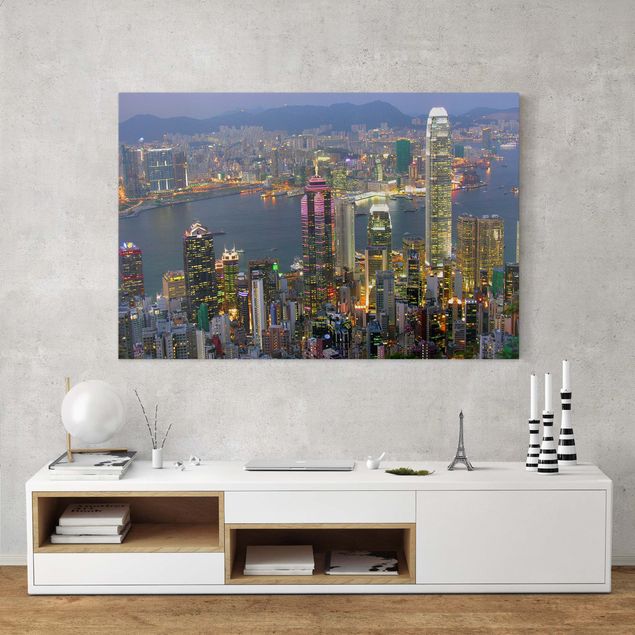 Stampa su tela città Skyline di Hong Kong