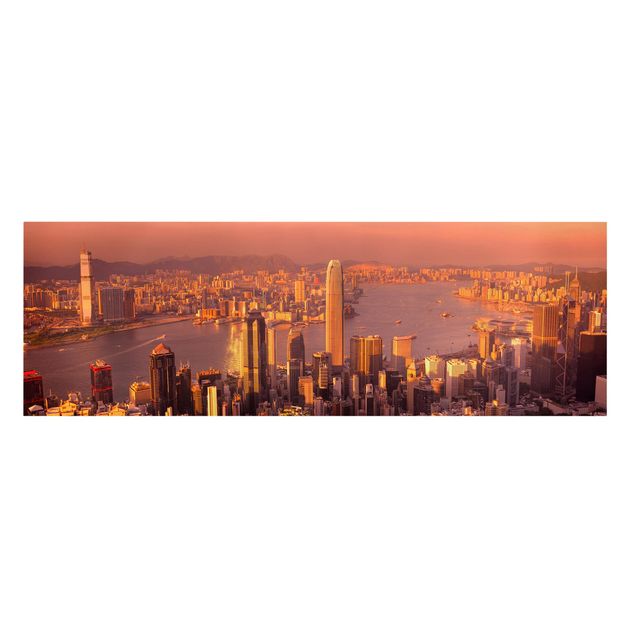 Stampa su tela - Hong Kong Sunset - Panoramico