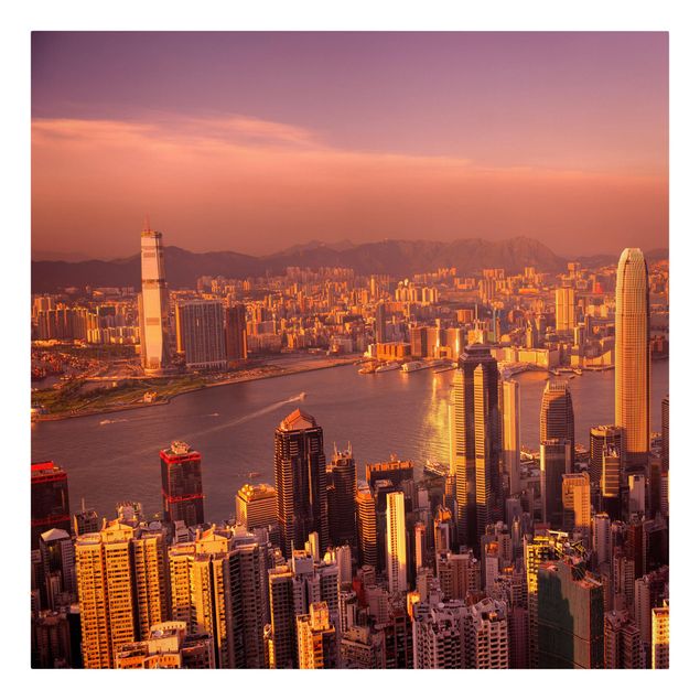 Stampa su tela - Hong Kong Sunset - Quadrato 1:1