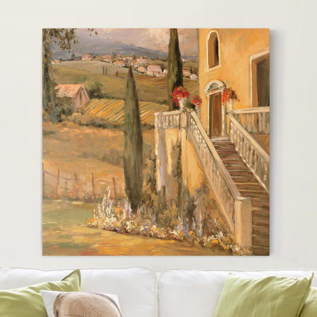 Riproduzione quadri su tela Campagna italiana - Portico