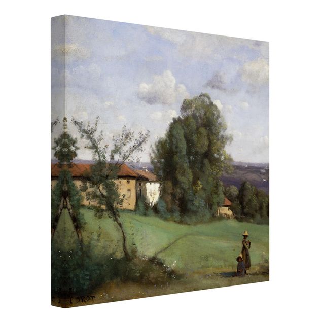 Riproduzioni di Jean-Baptiste Camille Corot Jean-Baptiste Camille Corot - UnaFattoria a Dardagny