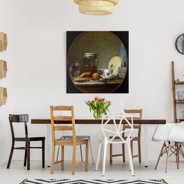 Quadri moderni per soggiorno Jean-Baptiste Siméon Chardin - Barattolo di albicocche