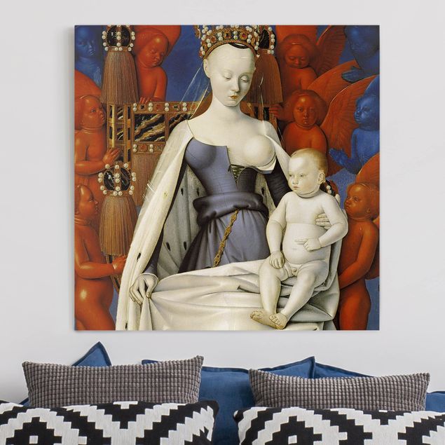 Riproduzioni su tela Jean Fouquet - Madonna con bambino