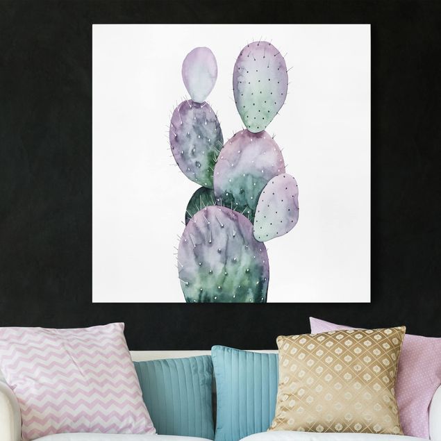 Stampe su tela fiori Cactus in viola II