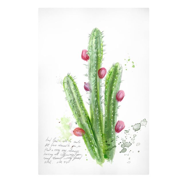 Stampe su tela Cactus con versi biblici II