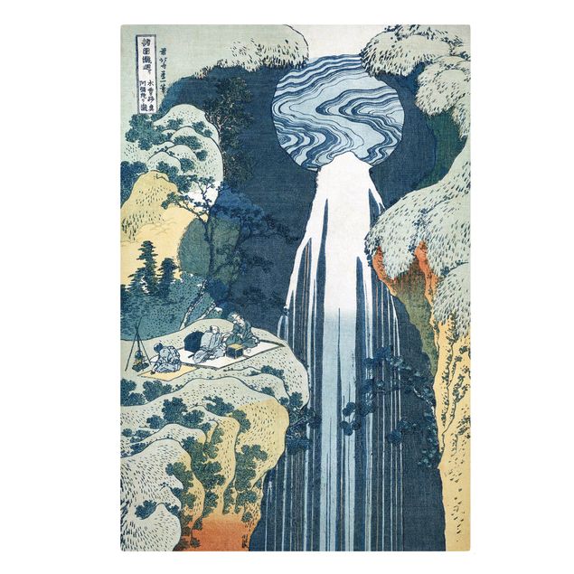Stampa su tela Katsushika Hokusai - La cascata di Amida dietro la strada di Kiso