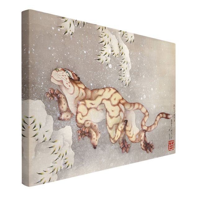 Riproduzione quadri su tela Katsushika Hokusai - Tigre nella tempesta di neve