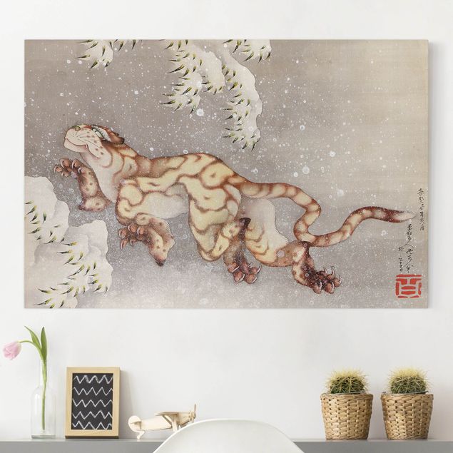 Quadri animali Katsushika Hokusai - Tigre nella tempesta di neve