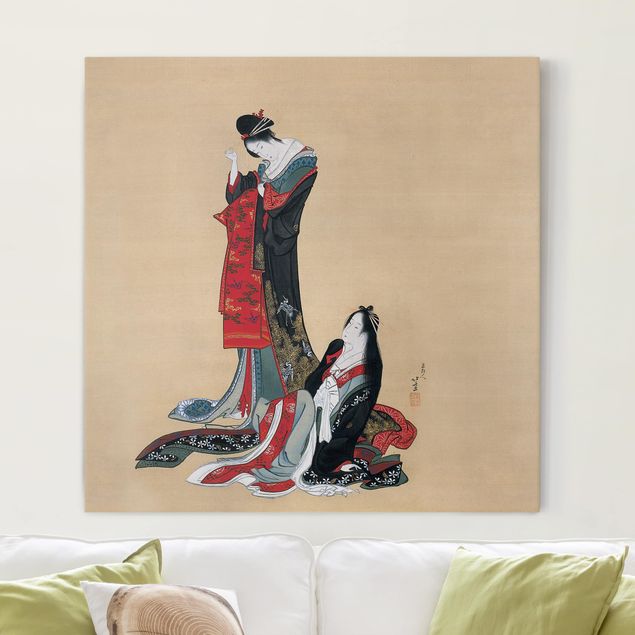 Quadri moderni per soggiorno Katsushika Hokusai - Due cortigiane