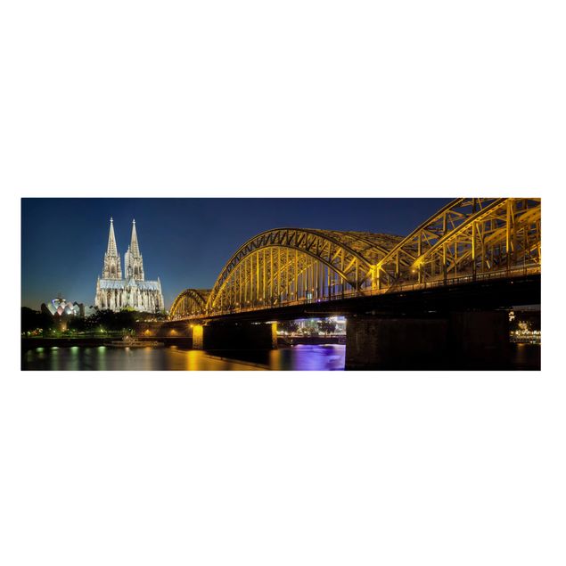 Stampa su tela - Cologne At Night - Panoramico