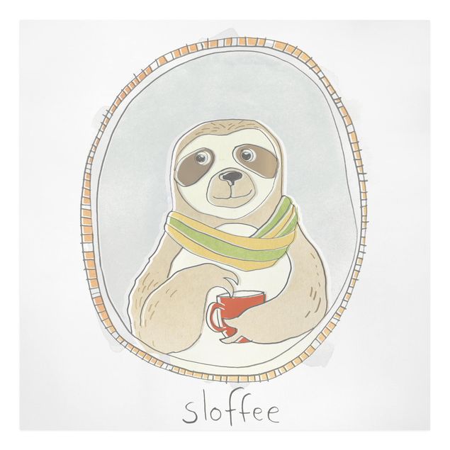 Stampa su tela - caffeina Sloth - Quadrato 1:1