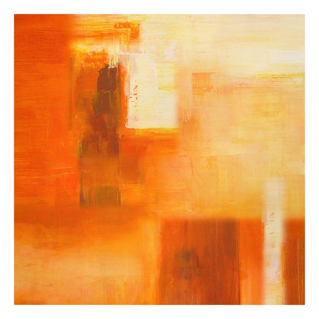 Abstrakte Kunst Composizione in arancione e marrone 02