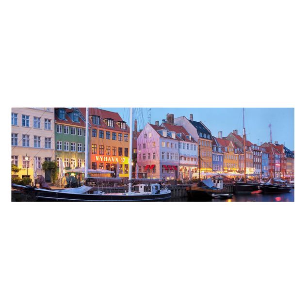 Stampa su tela - Copenhagen Harbor In The Evening - Panoramico