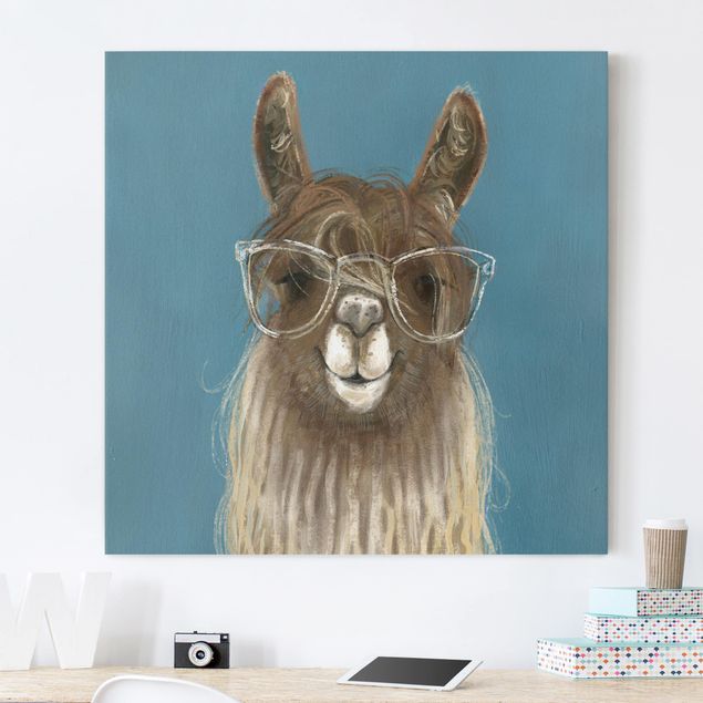 quadri con animali Lama con occhiali III