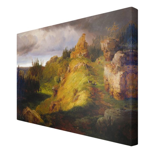 Stampe su tela Louis Gurlitt - Paesaggio delle montagne giganti