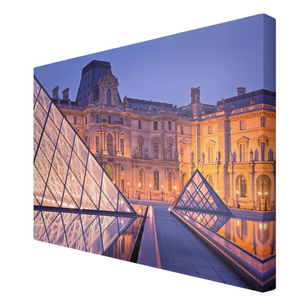 Stampa su tela - Louvre Paris at night - Orizzontale 3:2