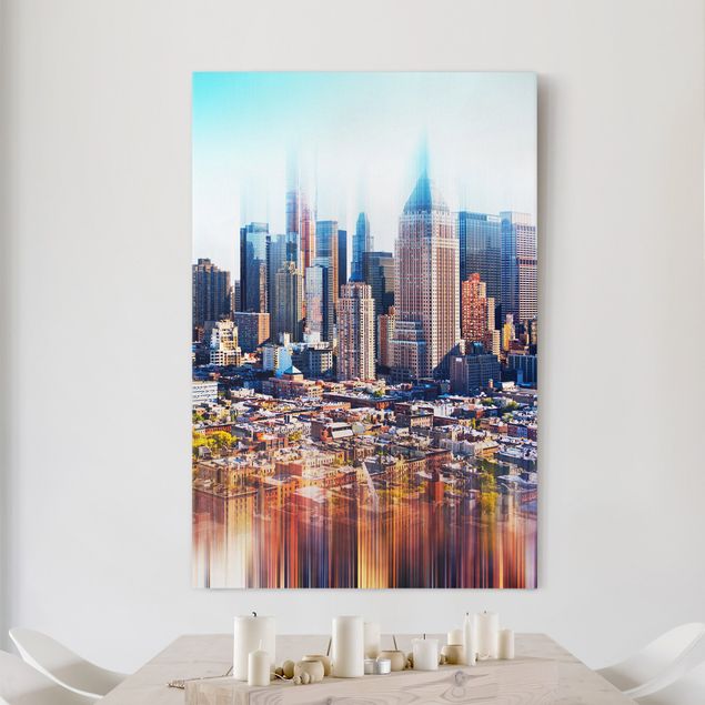 Quadri su tela New York Skyline di Manhattan tratto urbano