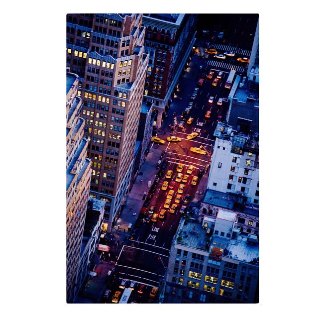 Stampa su tela Manhattan Taxi Lights - Verticale 2:3