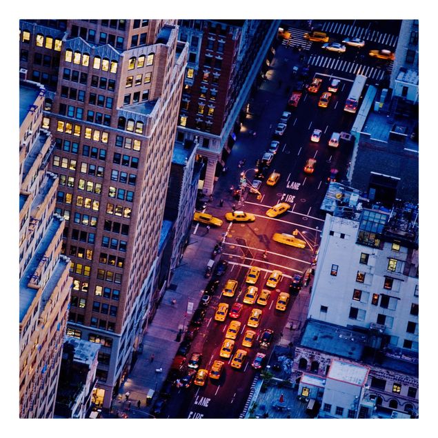 Stampa su tela - Manhattan Taxi Lights - Quadrato 1:1