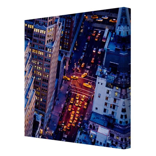 Stampa su tela - Manhattan Taxi Lights - Quadrato 1:1