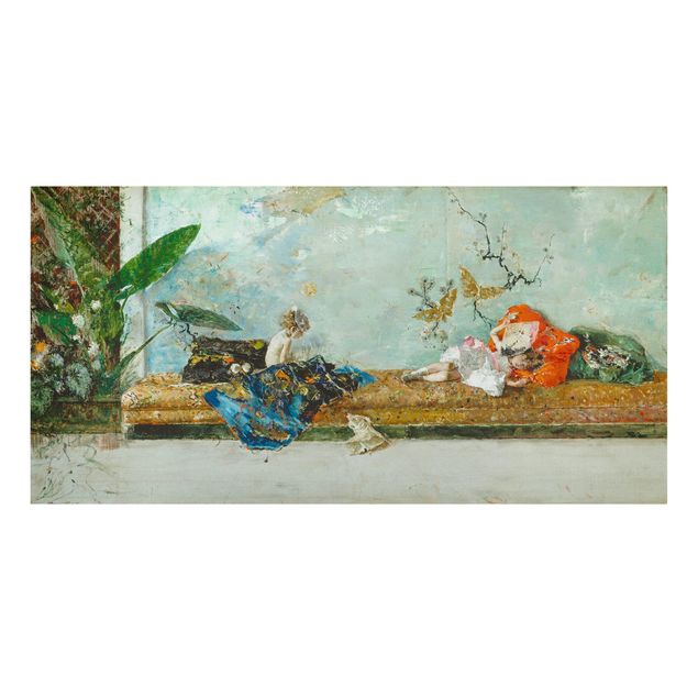 Stampa su tela - Mariano Fortuny - I bambini del pittore nel salone giapponese - Orizzontale 2:1