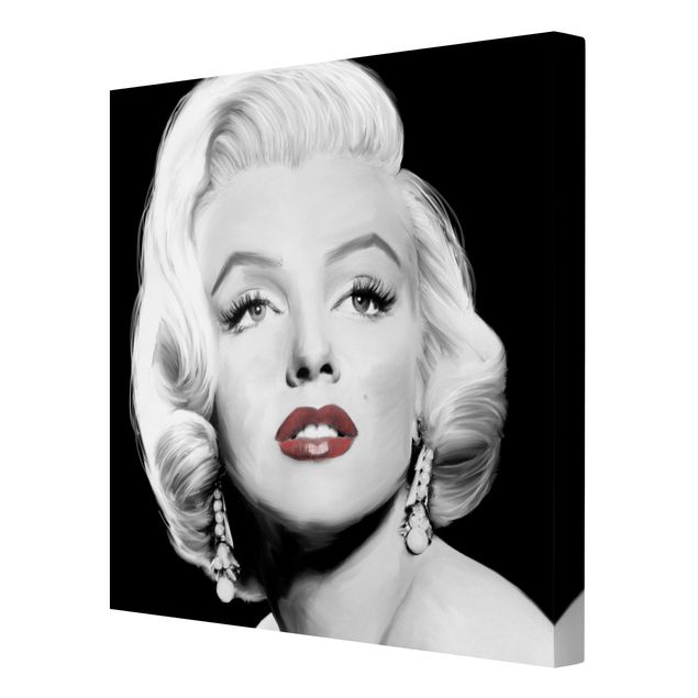 Stampa su tela - Marilyn con gli orecchini - Quadrato 1:1