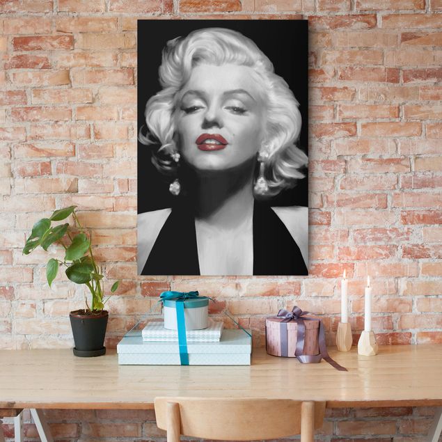Tele vintage Marilyn con le labbra rosse