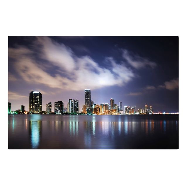 Stampa su tela - Miami at night - Orizzontale 3:2