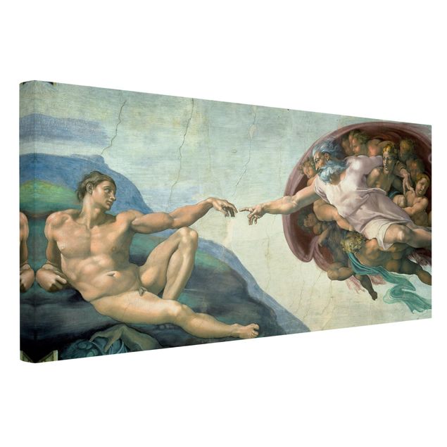 Stampa su tela - Michelangelo - La Cappella Sistina: Creazione di Adamo - Orizzontale 2:1