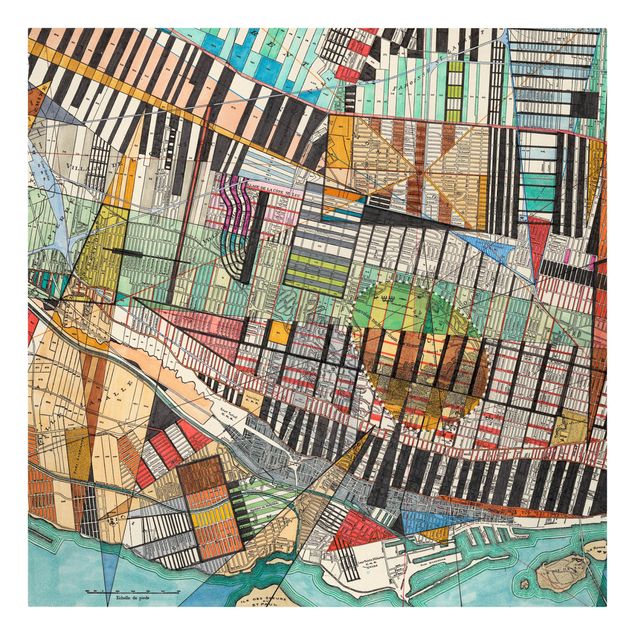 Stampa su tela - Moderna Map Of Montreal - Quadrato 1:1