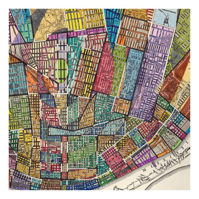 Stampa su tela - Moderna mappa di St. Louis - Quadrato 1:1