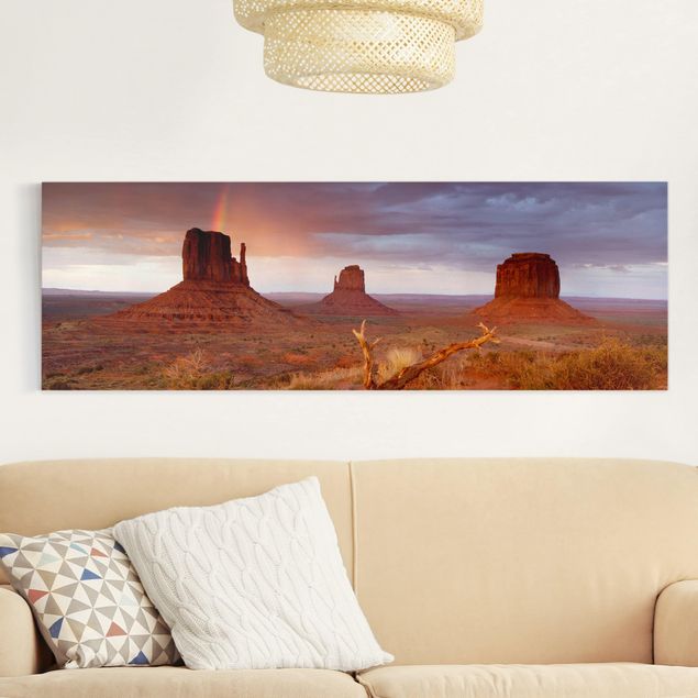 Quadri con montagne Monument Valley al tramonto
