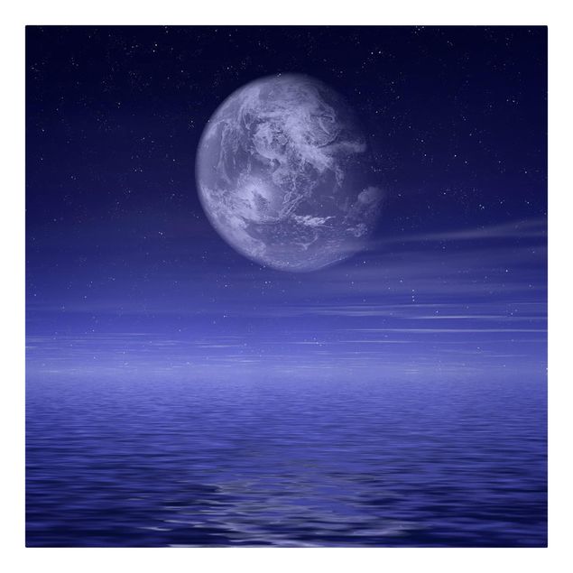 Stampa su tela - Moon And Ocean - Quadrato 1:1