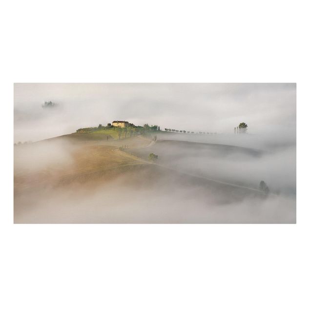 Stampa su tela - Nebbia Mattutina in Toscana - Orizzontale 2:1