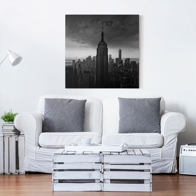 Stampe su tela bianco e nero New York vista Rockefeller