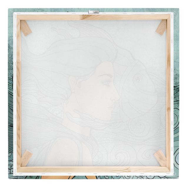 Stampa su tela - No.354 Mermaid Art Nouveau - Quadrato 1:1