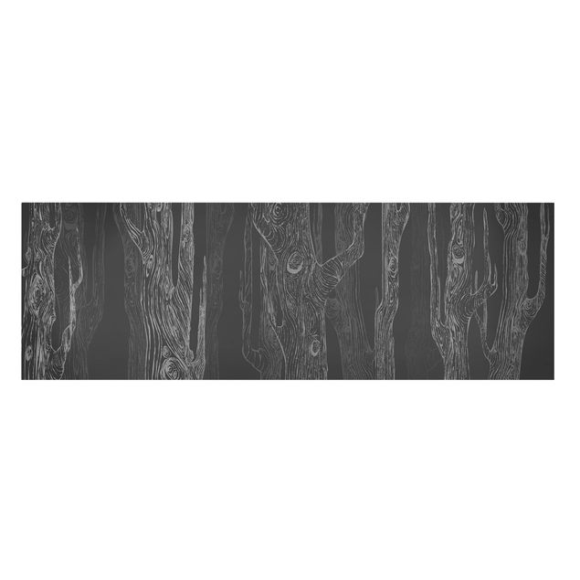 Stampa su tela - No.MW20 Living Forest Anthracite Gray - Panoramico