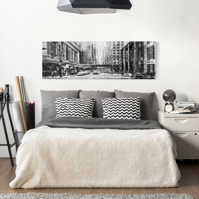 Stampa su tela bianco e nero NYC urbana in bianco e nero