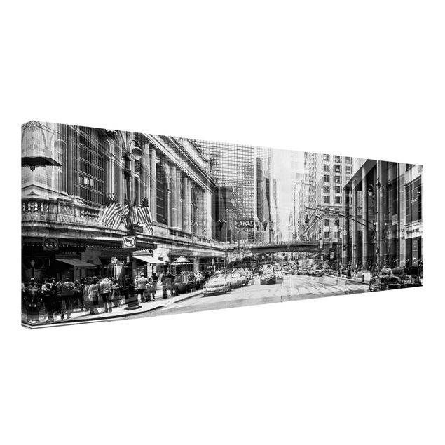 Stampa su tela città NYC urbana in bianco e nero