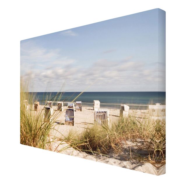 Stampa su tela - Baltic Sea And Beach Chairs - Orizzontale 3:2