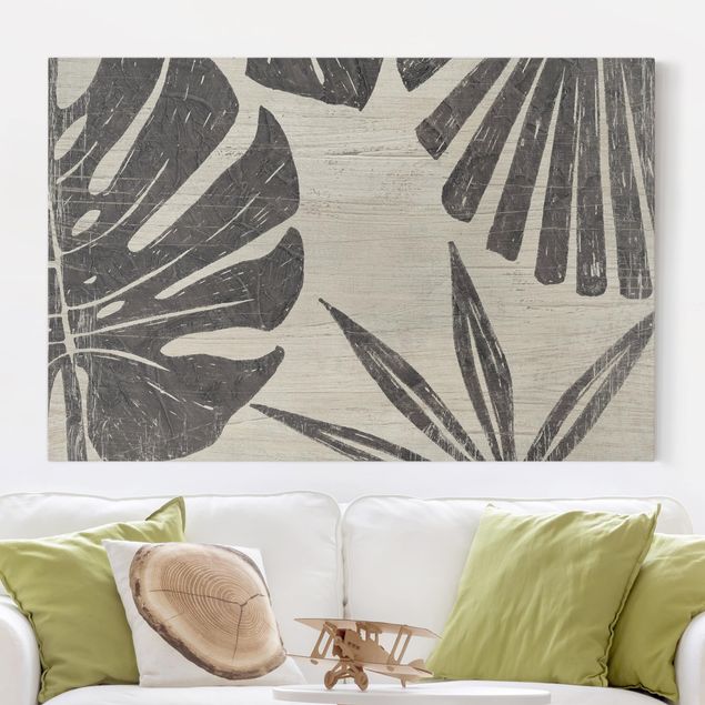 Riproduzioni su tela quadri famosi Foglie di palma grigio chiaro
