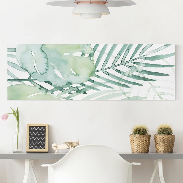 Riproduzione quadri su tela Fronde di palma in acquerello I
